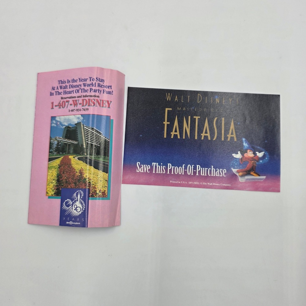 Walt Disney Masterpiece Fantasia VHS 1132 Black Clamshell Case with Inserts - Picture 6 of 6